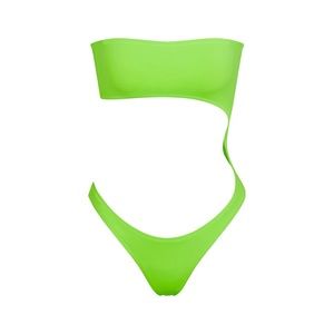 Skims strapless monokini neon green size small new